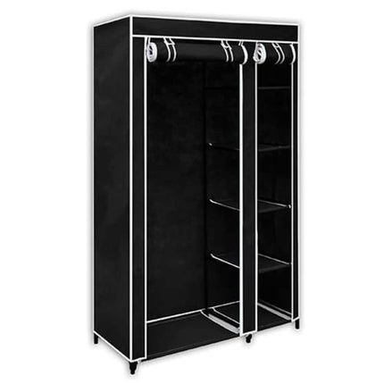 Garderob hopfällbar 110 x 45 x 175 cm svart