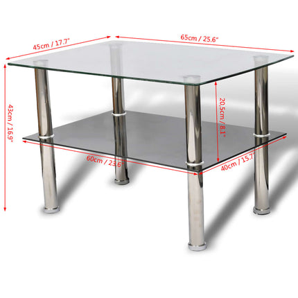 Soffbord glas 2 nivåer
