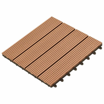 Terrassplattor 11 pcs Brun 30 x 30 cm WPC