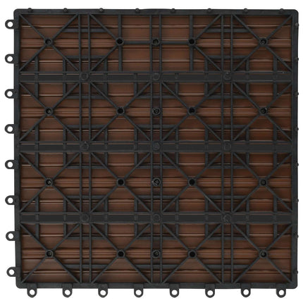 Terrassplattor 11 pcs Brun 30 x 30 cm WPC