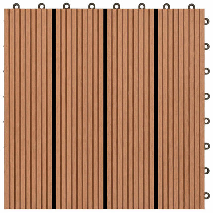Terrassplattor 11 pcs Brun 30 x 30 cm WPC