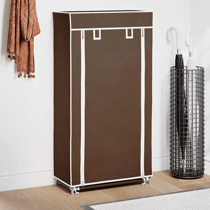Skoskåp brun med överdrag 58x28x106 cm