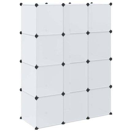 Modulär garderob 9 fack 109x36,5x143 cm vit