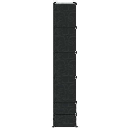 Förvaringsskåp med 18 utrymmen svart och vit 37x146x180,5 cm