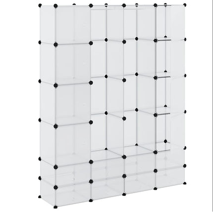 Förvaringsskåp med 18 utrymmen vit 37x146x180,5 cm