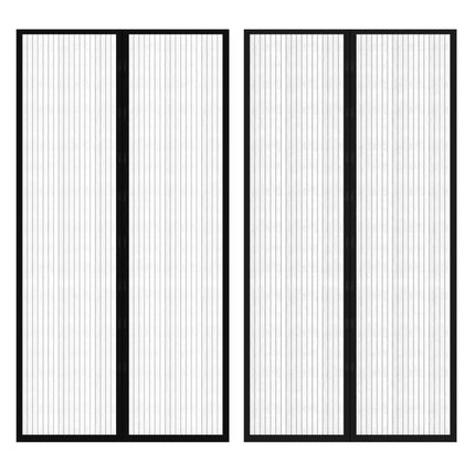Insektsnät till dörr 210 x 100 cm 2 st magnet svart