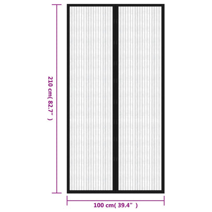 Insektsnät till dörr 210 x 100 cm 2 st magnet svart