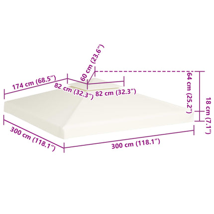 Paviljongtak 310 g/m² 3 x 3 m gräddvit
