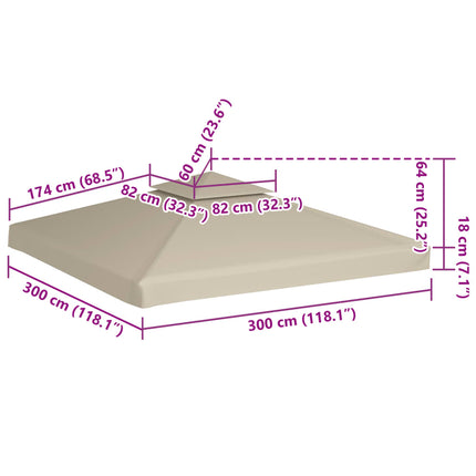 Paviljongtak 310 g/m² 3 x 3 m beige