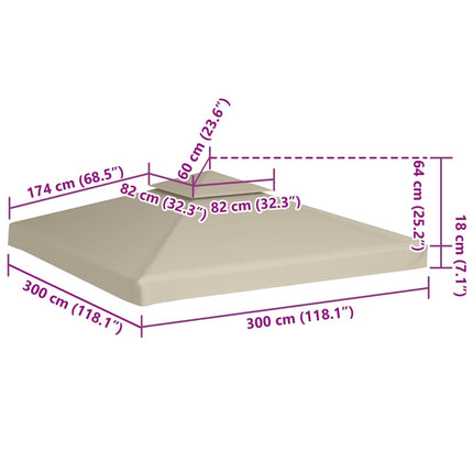 Paviljongtak 310 g/m² 3 x 3 m grön