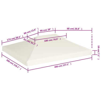 Paviljongtak 310 g/m² 3 x 4 m gräddvit