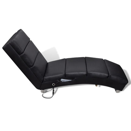 Massagefåtölj svart konstläder