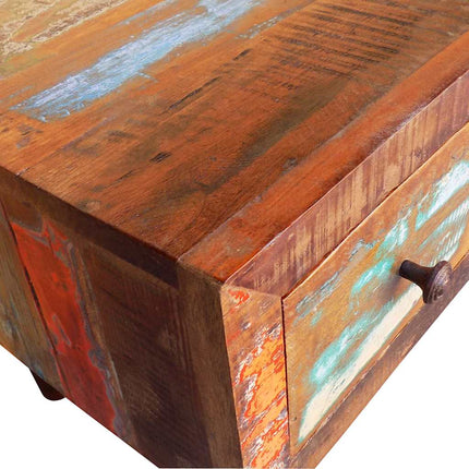 Soffbord med böjd kant 1 låda återvunnet trä