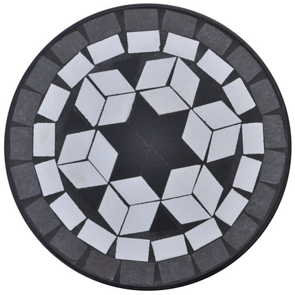 Sidobord med mosaik svart vit