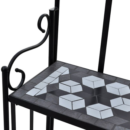 Växtställ svart vit mosaik