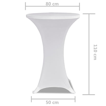 Överdrag till ståbord 2 st Ø 80 cm stretch vit