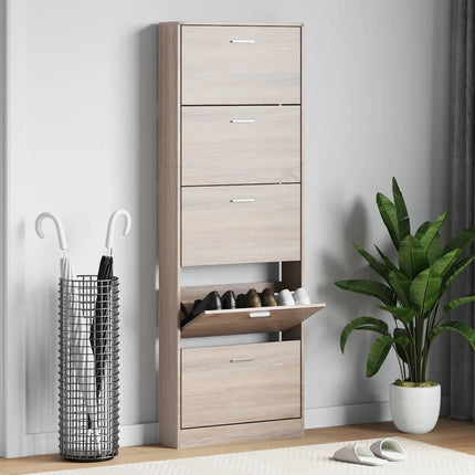 Skoskåp i trä med 5 fack eklook
