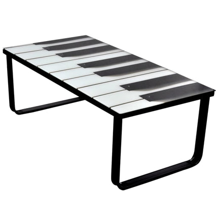 Soffbord med pianotryck glasskiva