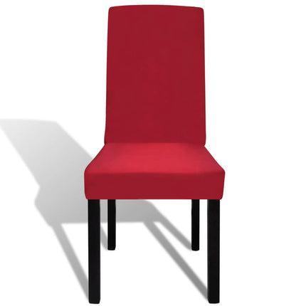 Stolsöverdrag rak modell stretch 6 st vinröd