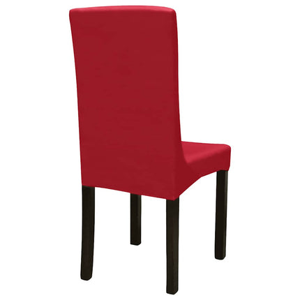 Stolsöverdrag rak modell stretch 6 st vinröd