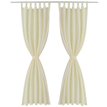 2-pack gardiner med öglor i gräddvit microsatin 140 x 245 cm