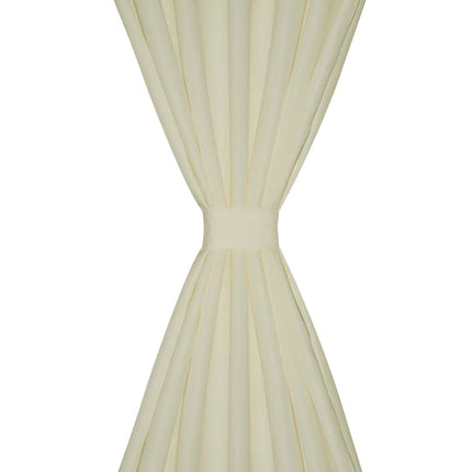 2-pack gardiner med öglor i gräddvit microsatin 140 x 245 cm