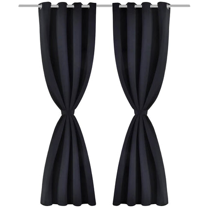 2-pack svarta mörkläggningsgardiner med metallringar 135 x 245 cm