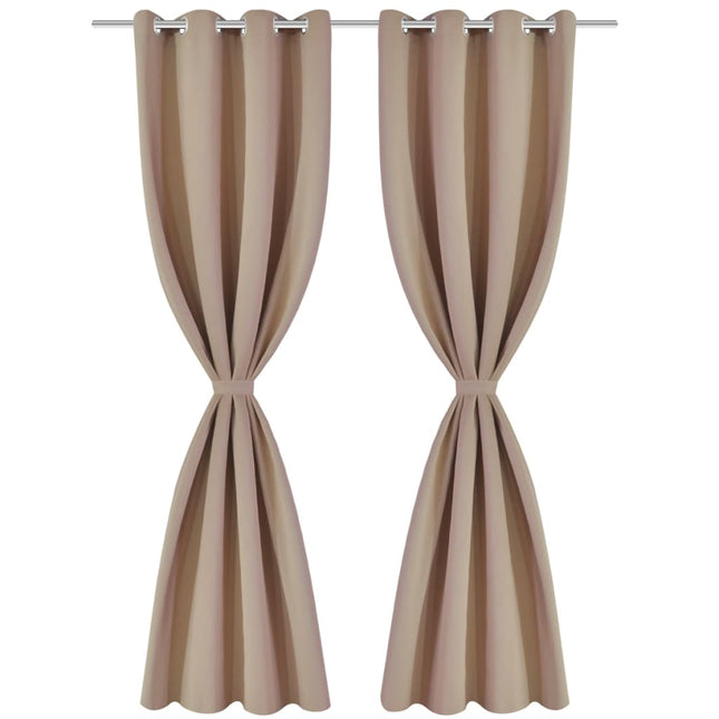 2-pack gräddvita mörkläggningsgardiner med metallringar 135 x 245 cm