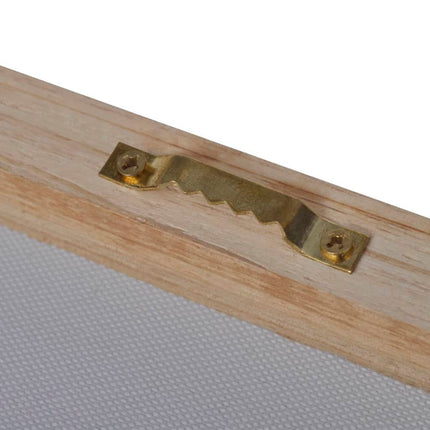 Uppsättning väggbonader på duk: sandstrand med hängmatta 100 x 50 cm