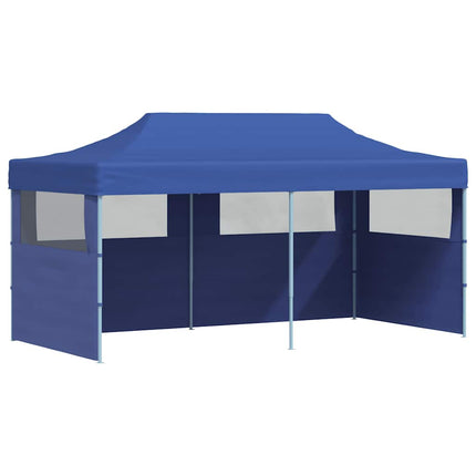 Pop-up partytält hopfällbart 3 x 6 m blå