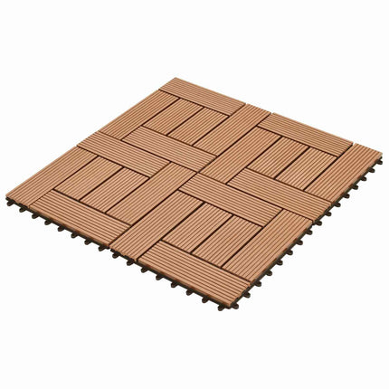 Terrassplattor 11 pcs Brun 30 x 30 cm WPC