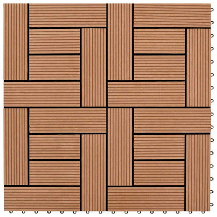 Terrassplattor 11 st Brun 30 x 30 cm WPC