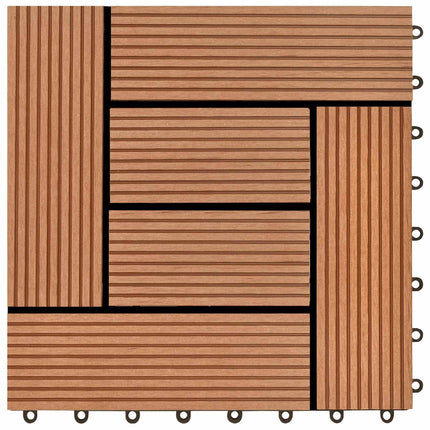 Terrassplattor 11 pcs Brun 30 x 30 cm WPC