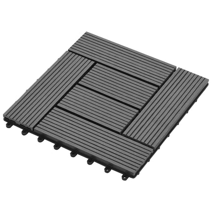 Terrassplattor 11 pcs Grå 30 x 30 cm WPC
