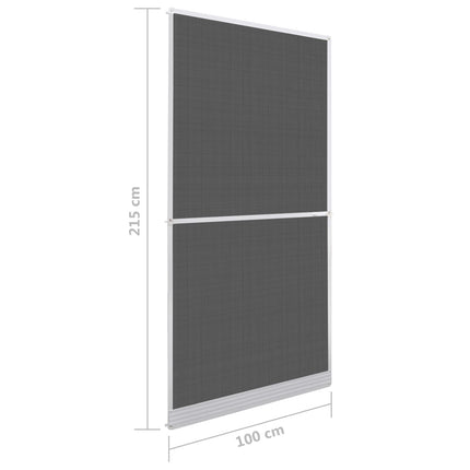 Fällbart insektsfilter Vit och svart 100 x 215 cm