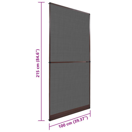 Fällbart insektsfilter Brun och svart 100 x 215 cm