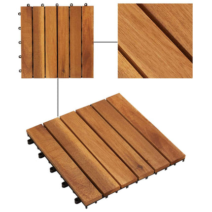 Terrassplattor 10 pcs Brun 30 x 30 cm Akacia Hårdträ