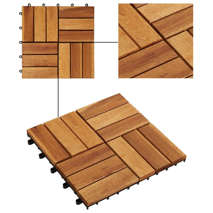 Terrassplattor 10 pcs Brun 30 x 30 cm Akacia Hårdträ