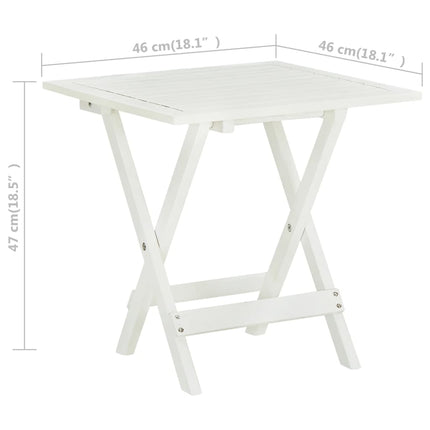 Cafébord vit 46x46x47 cm massivt akaciaträ