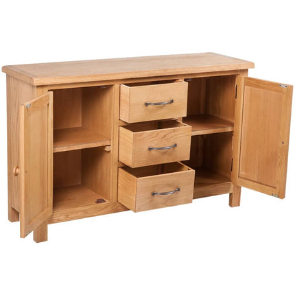 Skänk med 3 lådor 110x33,5x70 cm massiv ek