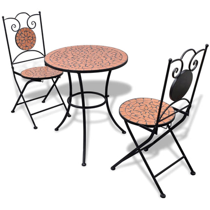 Caféset 3 delar keramik terrakotta