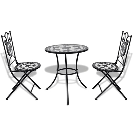 Caféset 3 delar keramik svart och vit