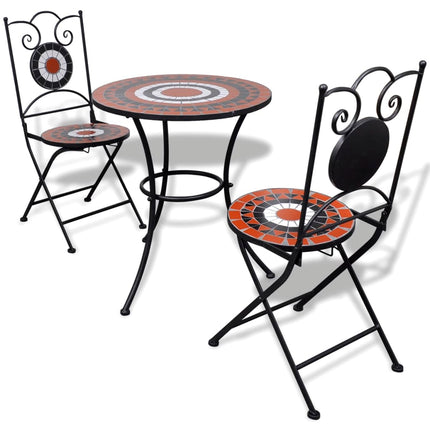 Caféset 3 delar keramik terrakotta och vit
