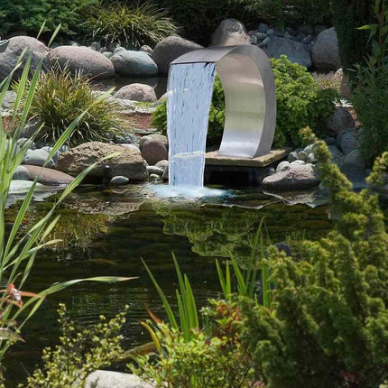 Poolfontän trädgårdsvattenfall i rostfritt stål 45 x 30 x 60 cm