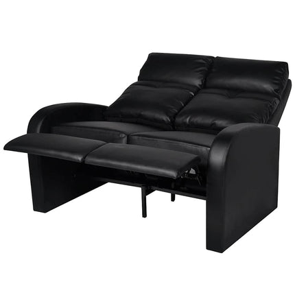 Fåtölj 2-sits konstläder svart