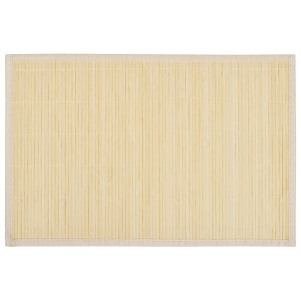 6 Bordstabletter i bambu 30 x 45 cm naturfärg