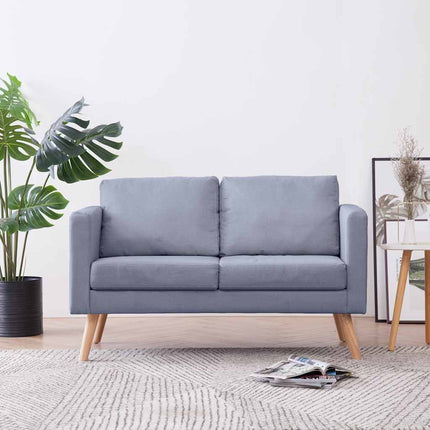 Soffa 2-sits tyg ljusgrå