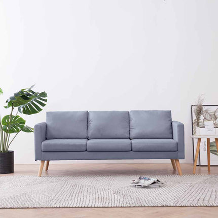 Soffa 3-sits i tyg ljusgrå