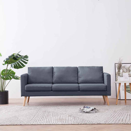 Soffa 3-sits tyg mörkgrå