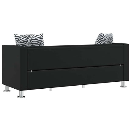 Soffa 3-sits konstläder svart